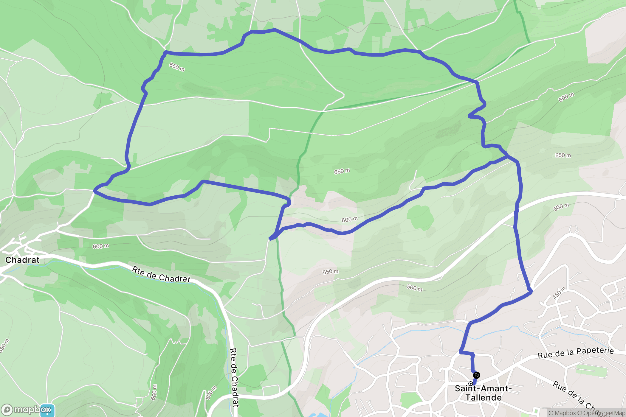 Saint-Amant-Tallende : carte du parcours de randonnée - France