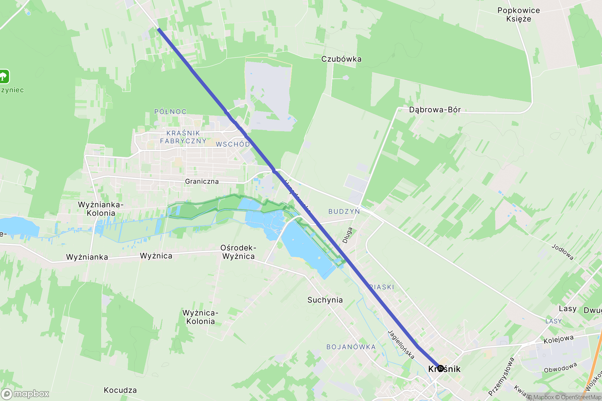 Kraśnik: mapa trasy - Poland
