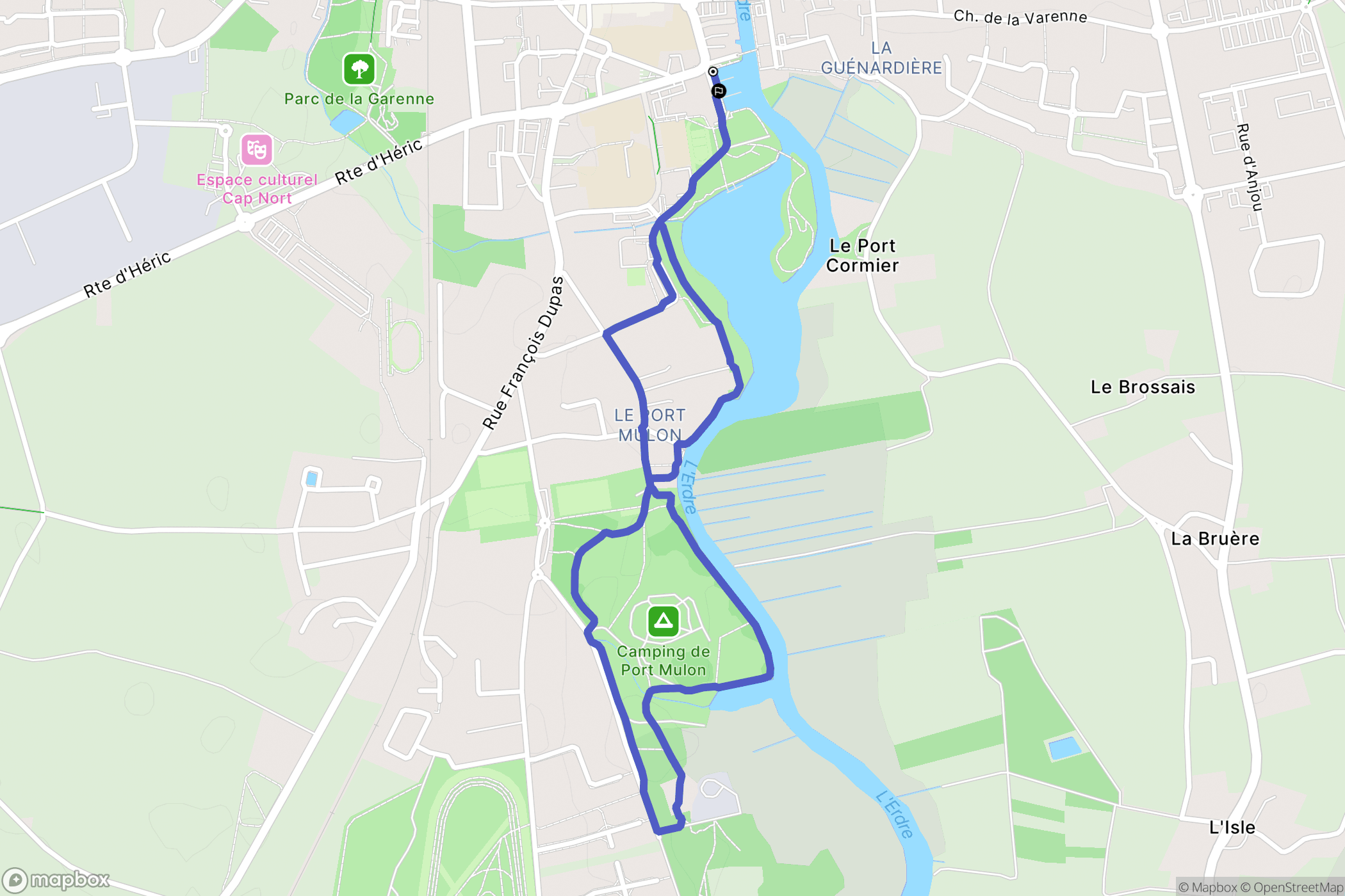 Nort-sur-Erdre : carte du parcours de randonnée - France