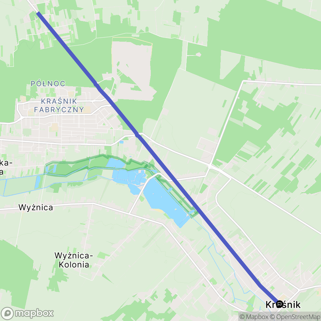 Kraśnik: mapa trasy - Poland
