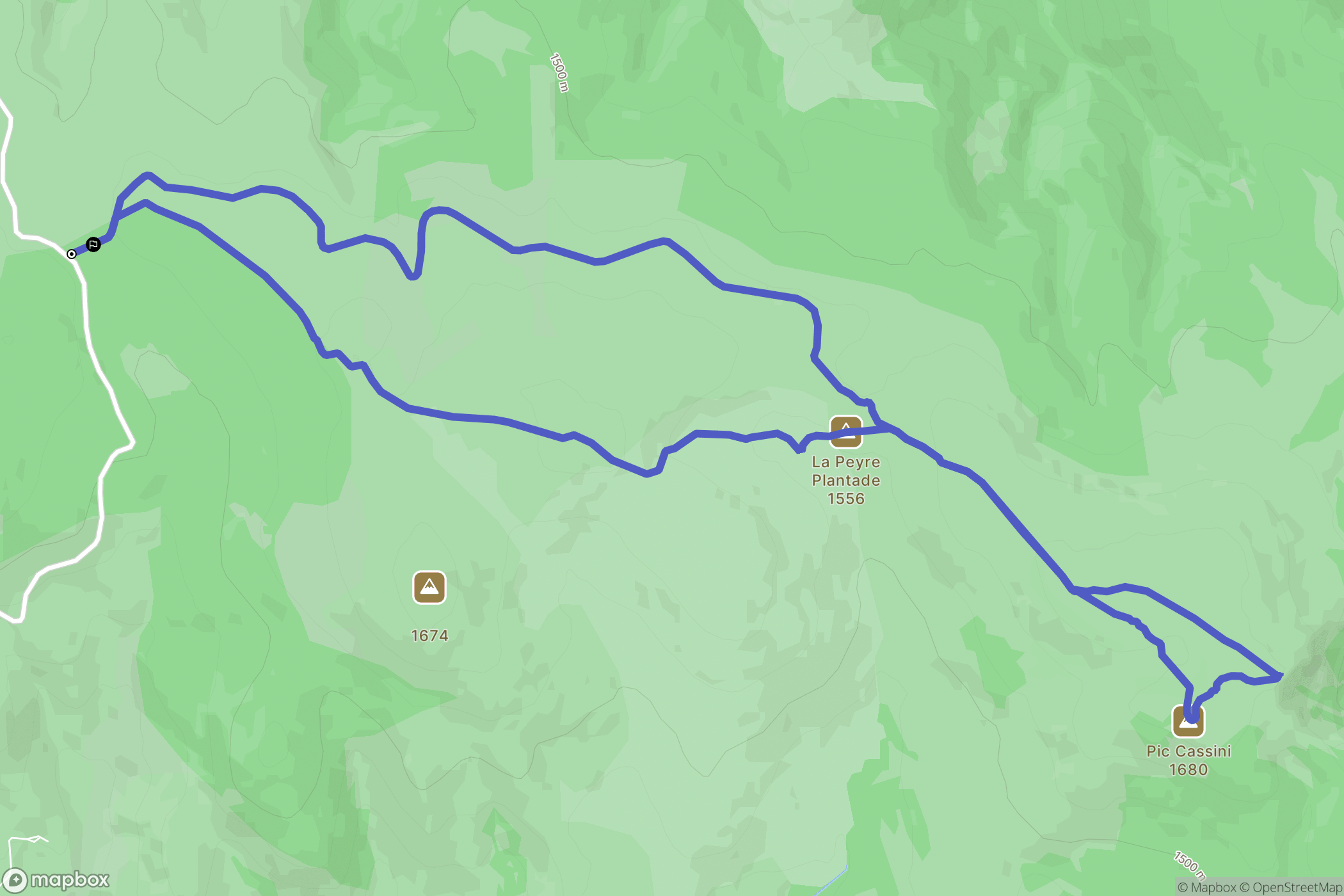 Pont-de-Montvert-Sud-Mont-Lozère : carte du parcours de randonnée - France