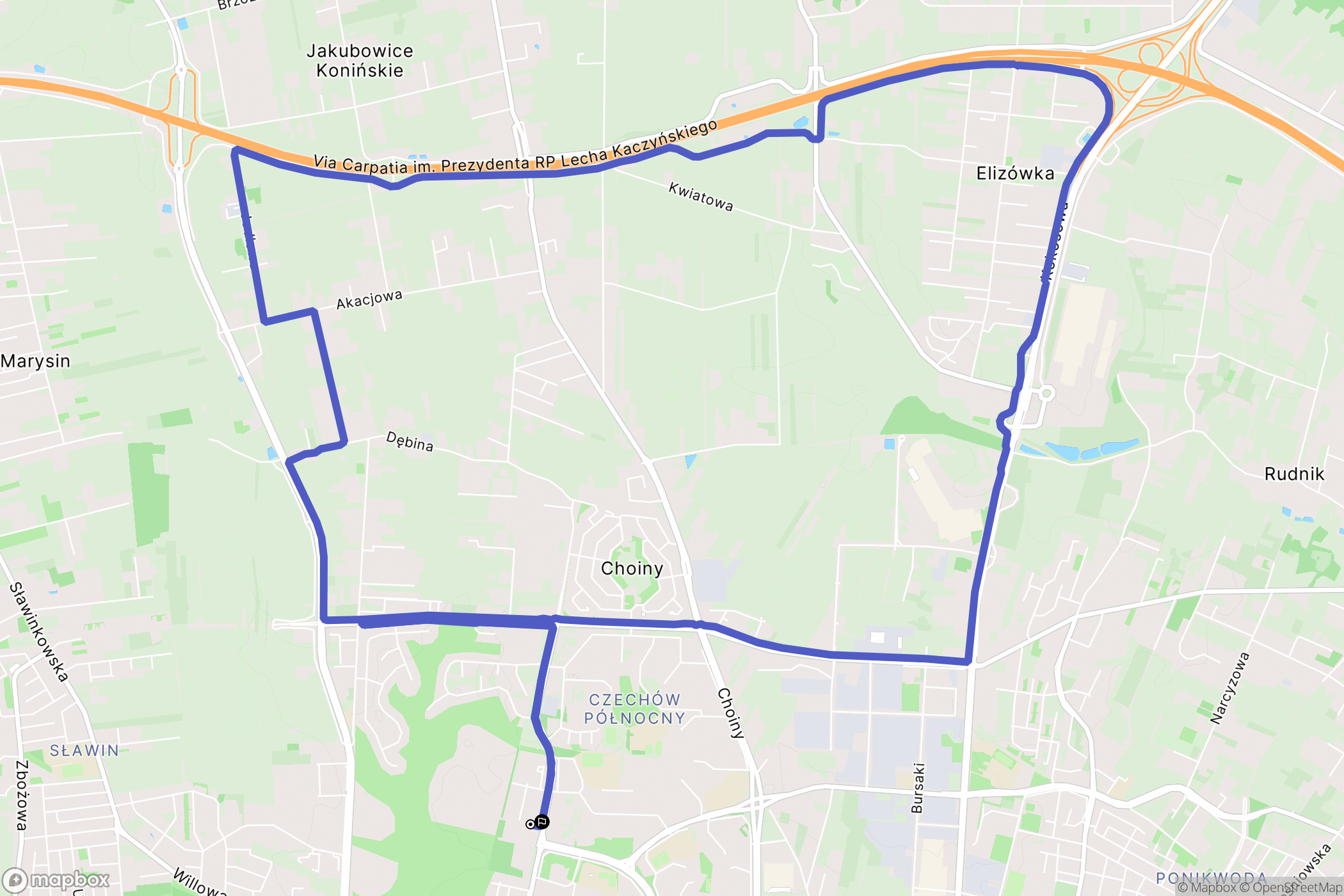 Lublin: mapa trasy - Poland