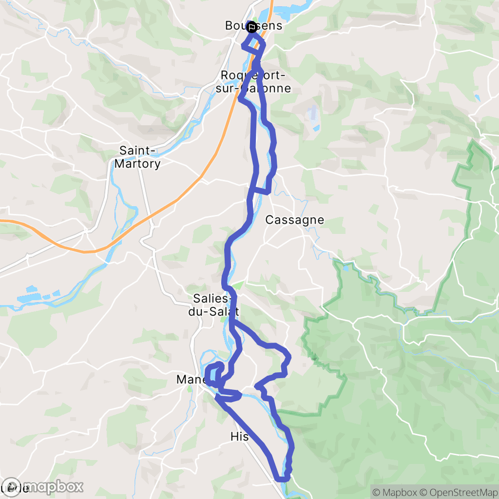 Boussens : carte du parcours de randonnée - France