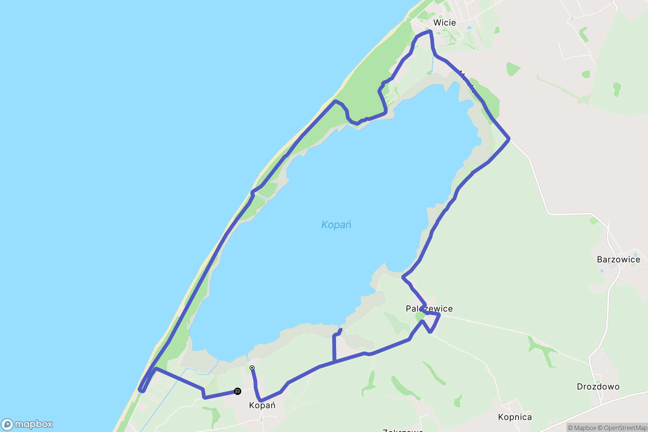 Kopań: mapa trasy - Poland