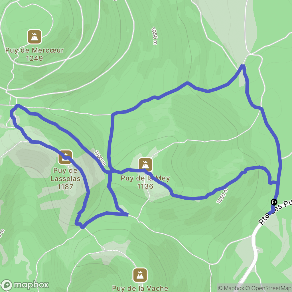 Saint-Genès-Champanelle : carte du parcours de randonnée - France