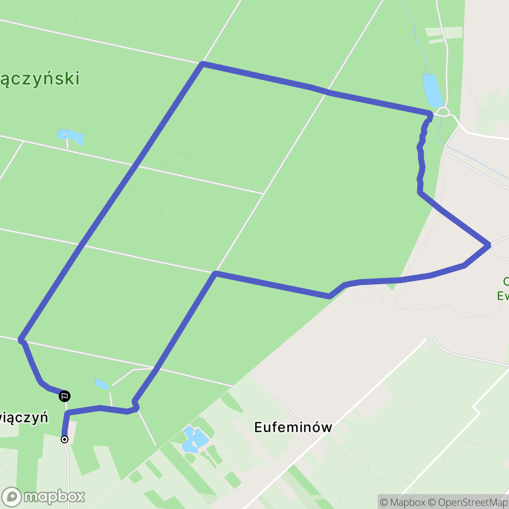 Wiączyń Dolny: mapa trasy - Poland