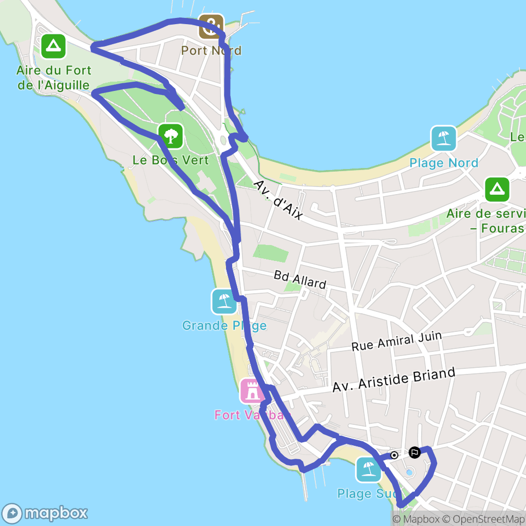 Fouras : carte du parcours de randonnée - France