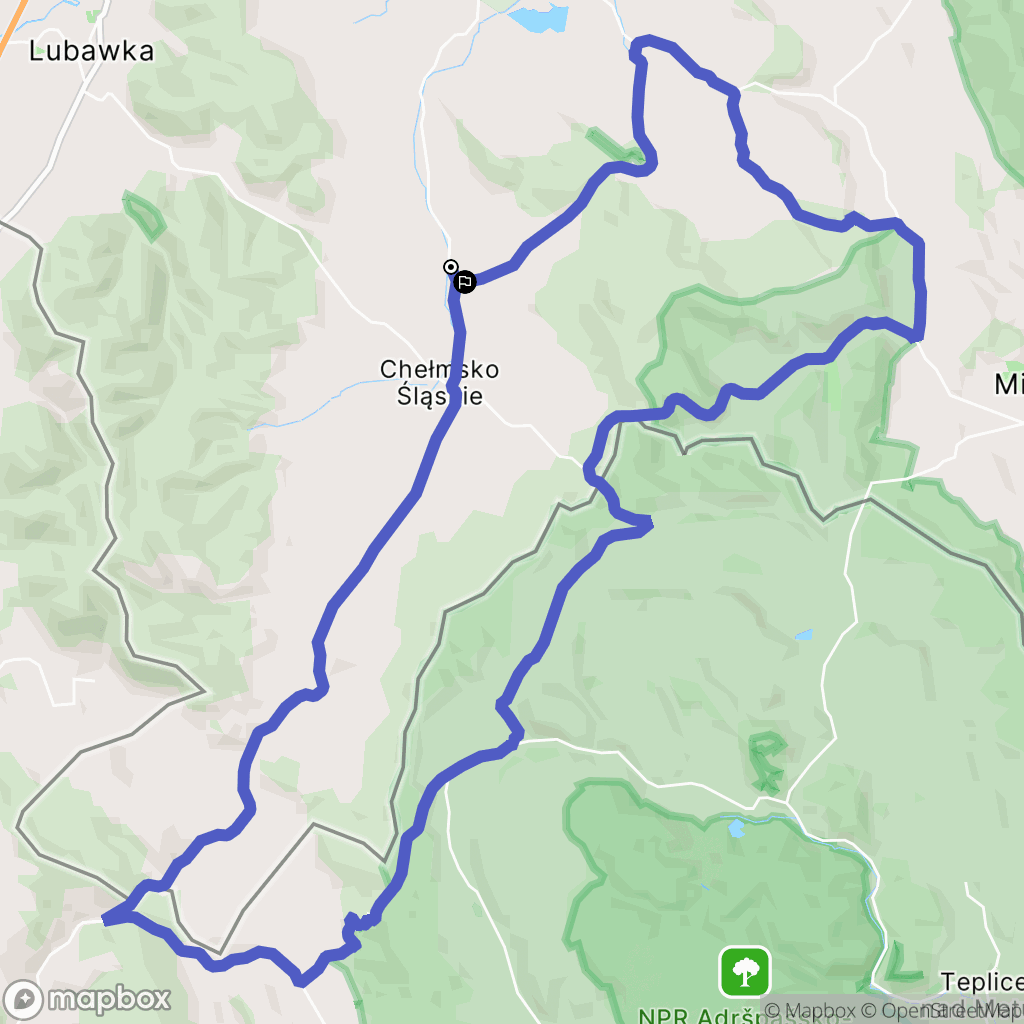 Olszyny: mapa trasy - Poland