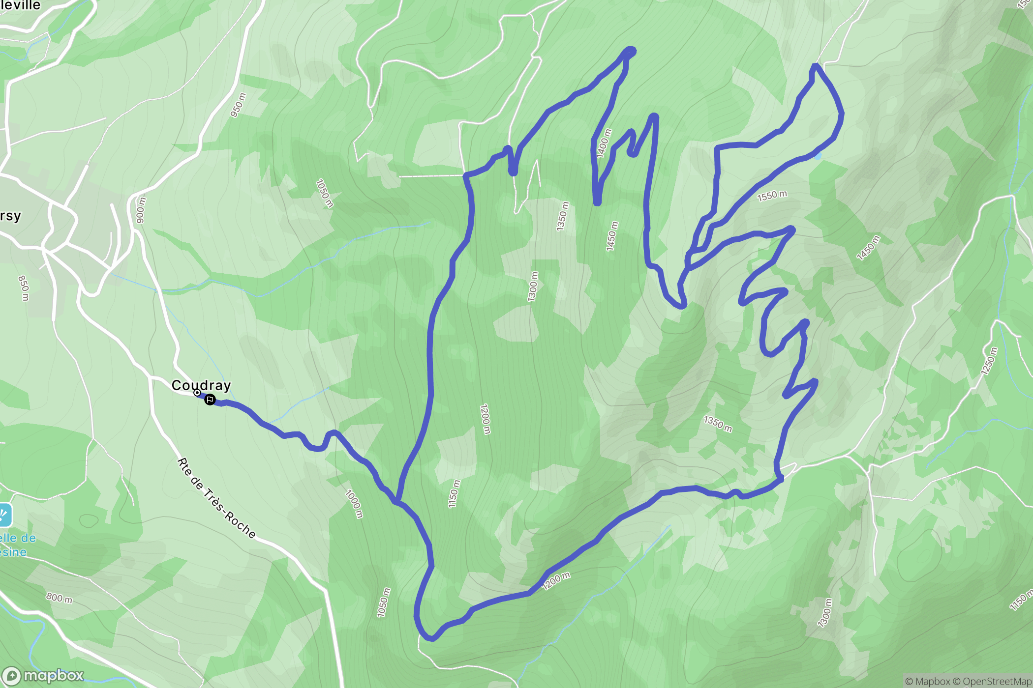 Jarsy : carte du parcours de randonnée - France