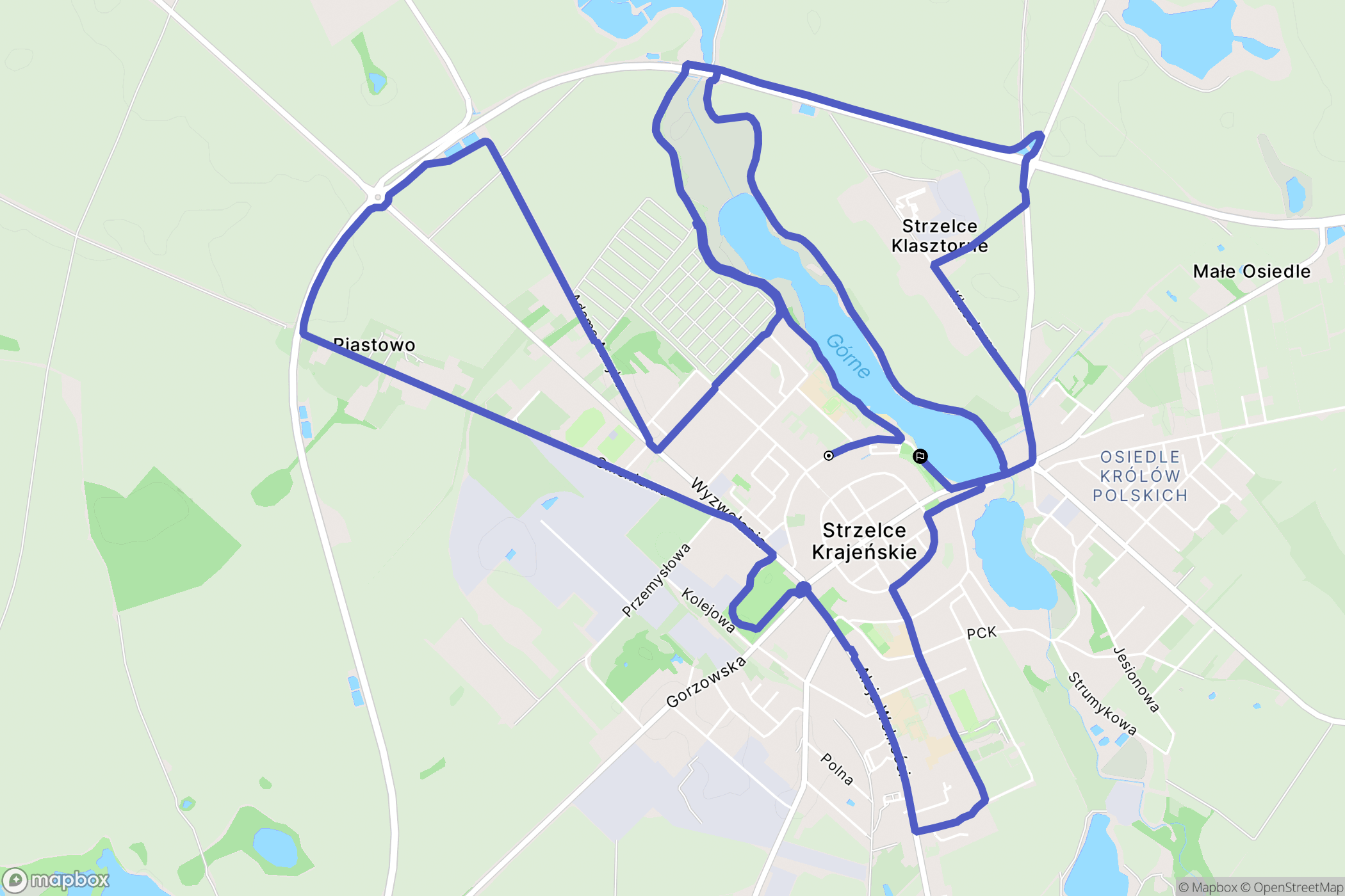 Strzelce Krajeńskie: mapa trasy - Poland