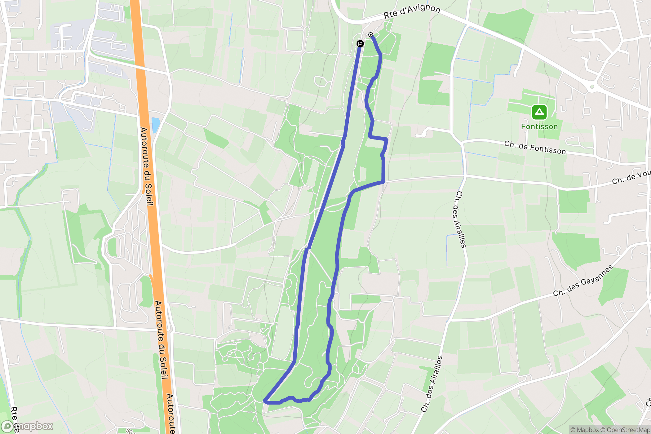 Châteauneuf-de-Gadagne : carte du parcours de randonnée - France