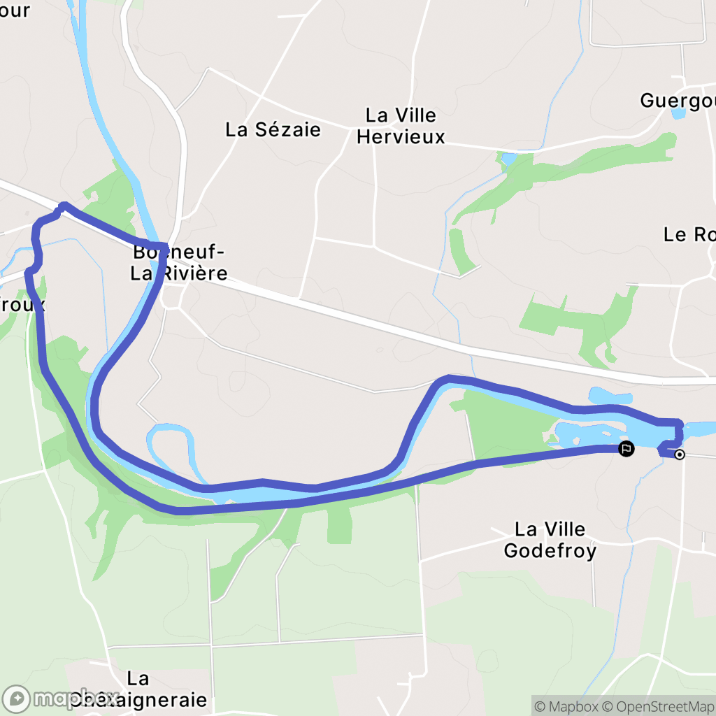 Guégon : carte du parcours de randonnée - France