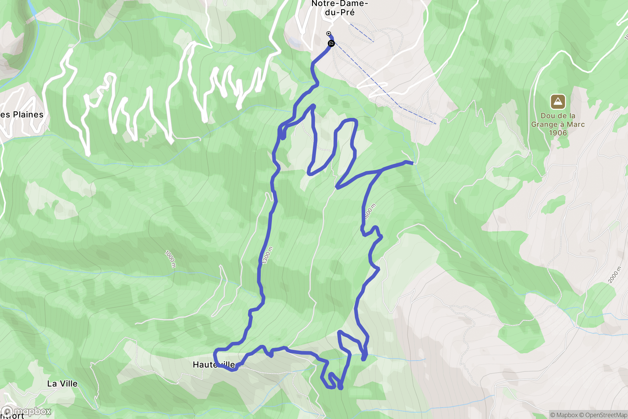 Notre-Dame-du-Pré : carte du parcours de randonnée - France