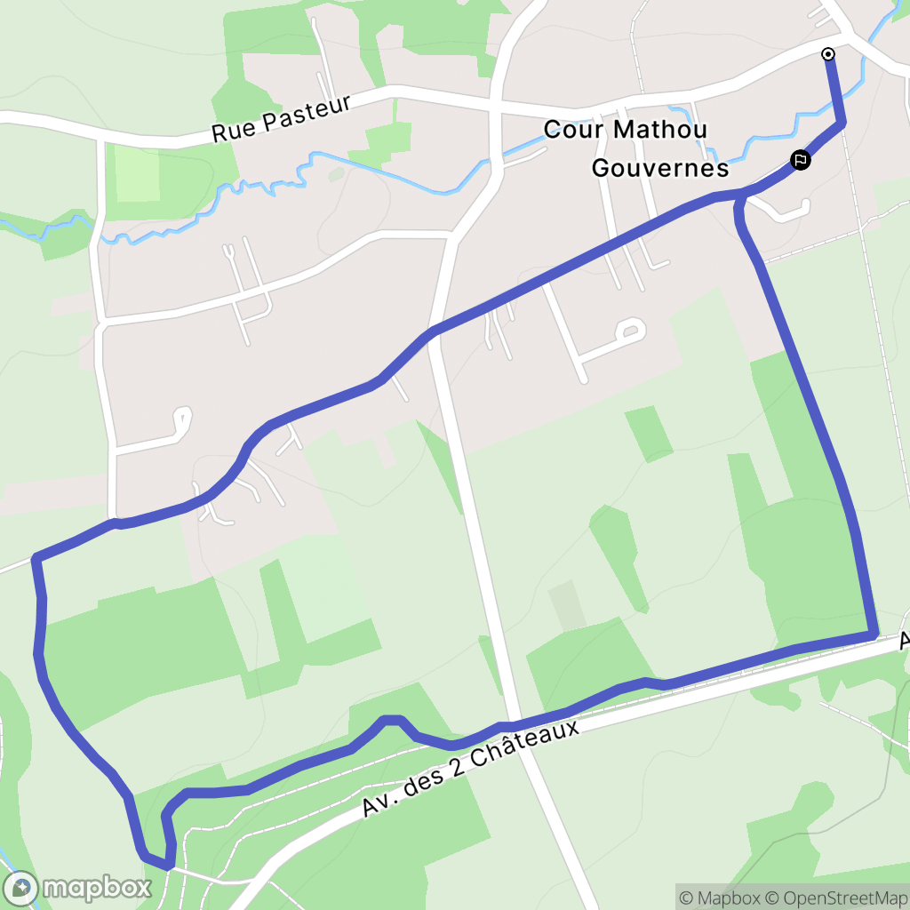 Gouvernes : carte du parcours de randonnée - France