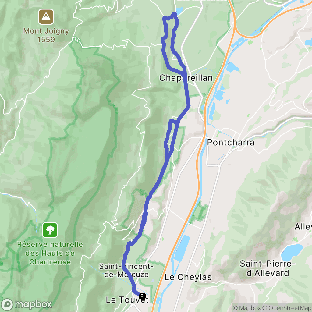 Le Touvet : carte du parcours de randonnée - France