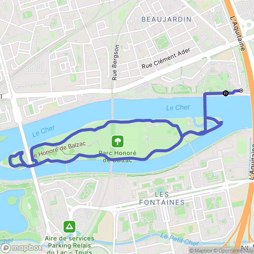 Tours : carte du parcours de randonnée - France