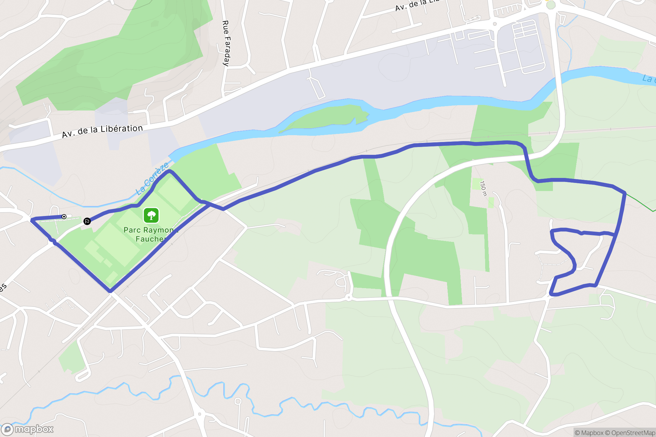 Malemort : carte du parcours de randonnée - France