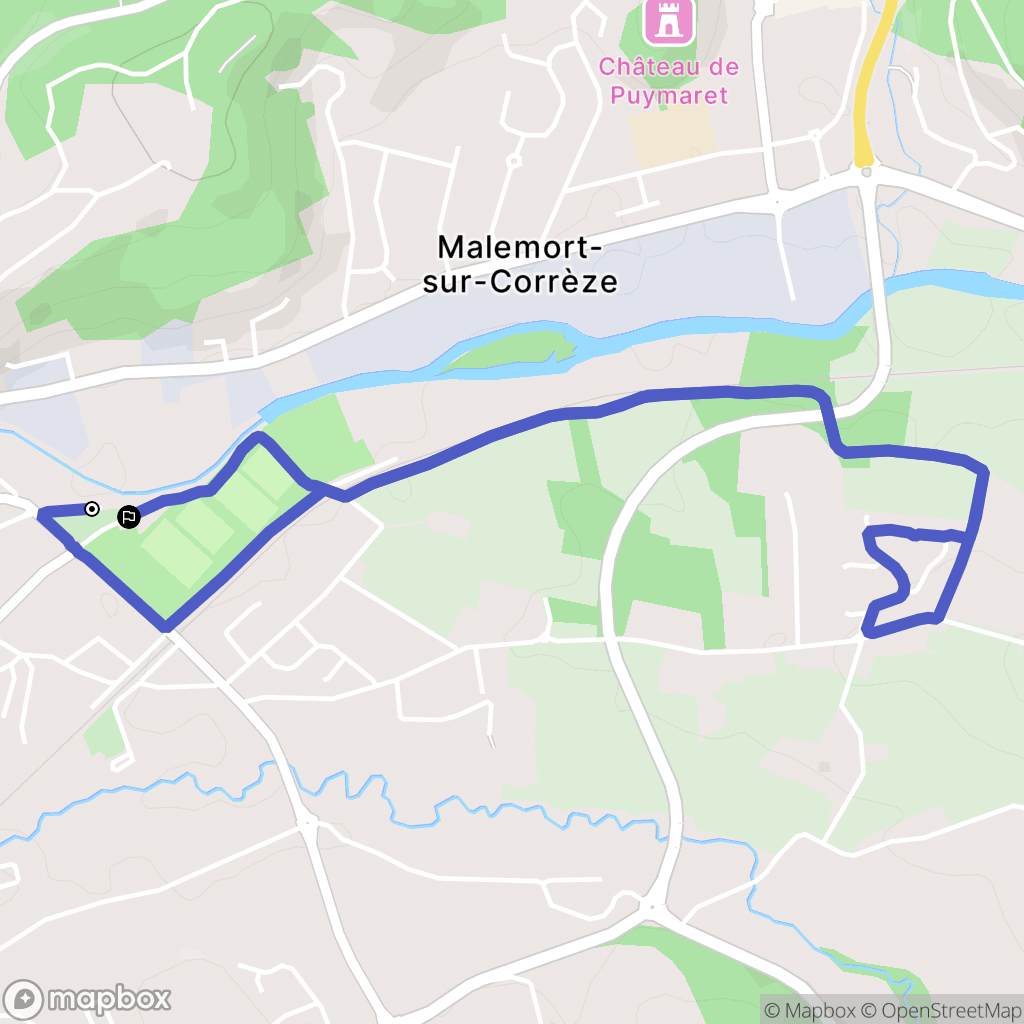 Malemort : carte du parcours de randonnée - France