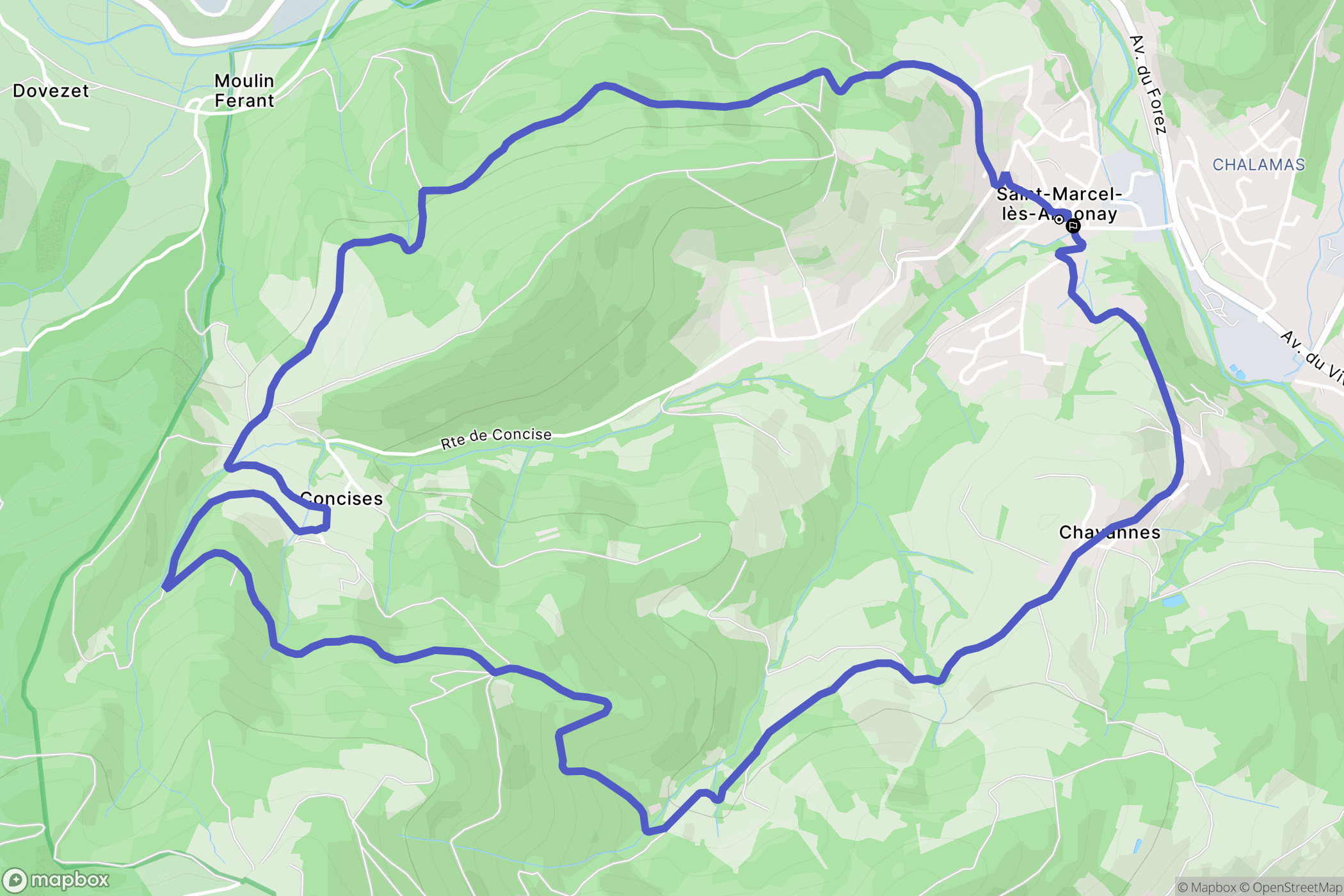 Saint-Marcel-lès-Annonay : carte du parcours de randonnée - France