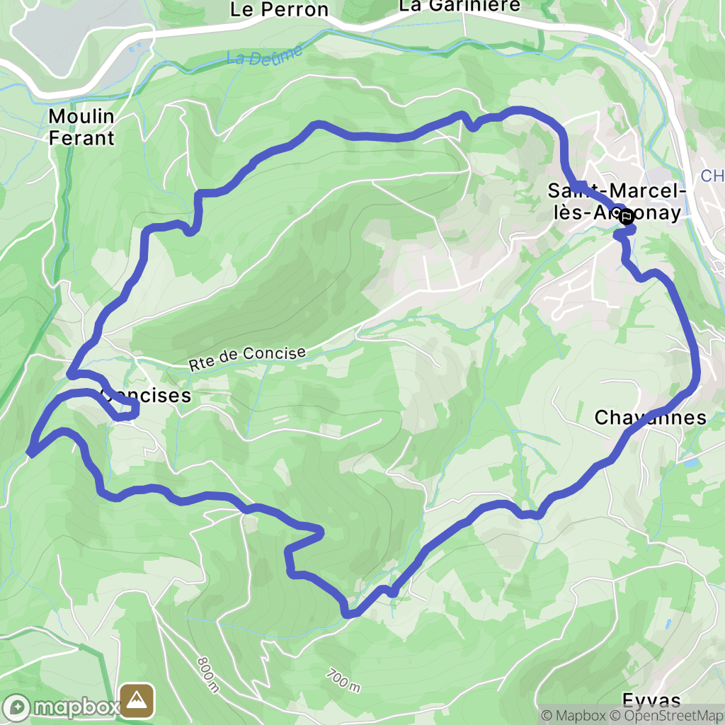 Saint-Marcel-lès-Annonay : carte du parcours de randonnée - France
