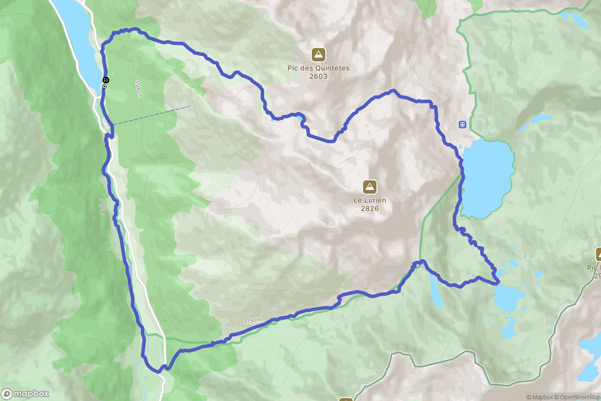 Laruns : carte du parcours de randonnée - France