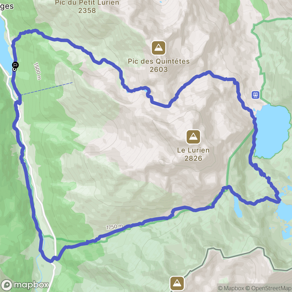 Laruns : carte du parcours de randonnée - France