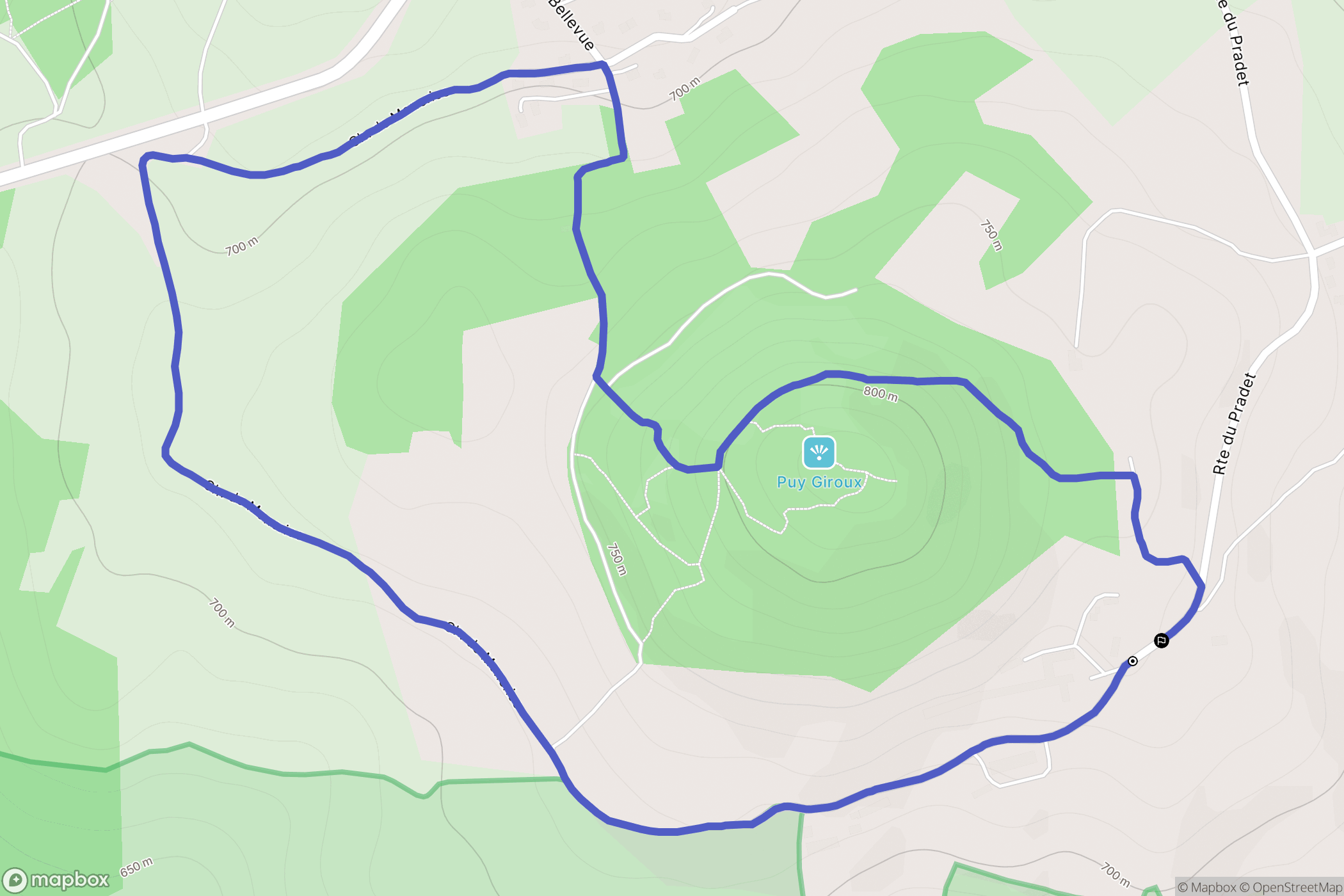Romagnat : carte du parcours de randonnée - France