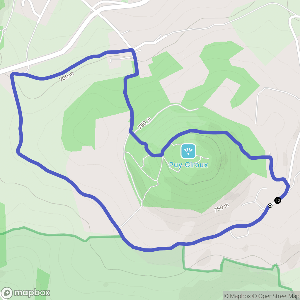 Romagnat : carte du parcours de randonnée - France