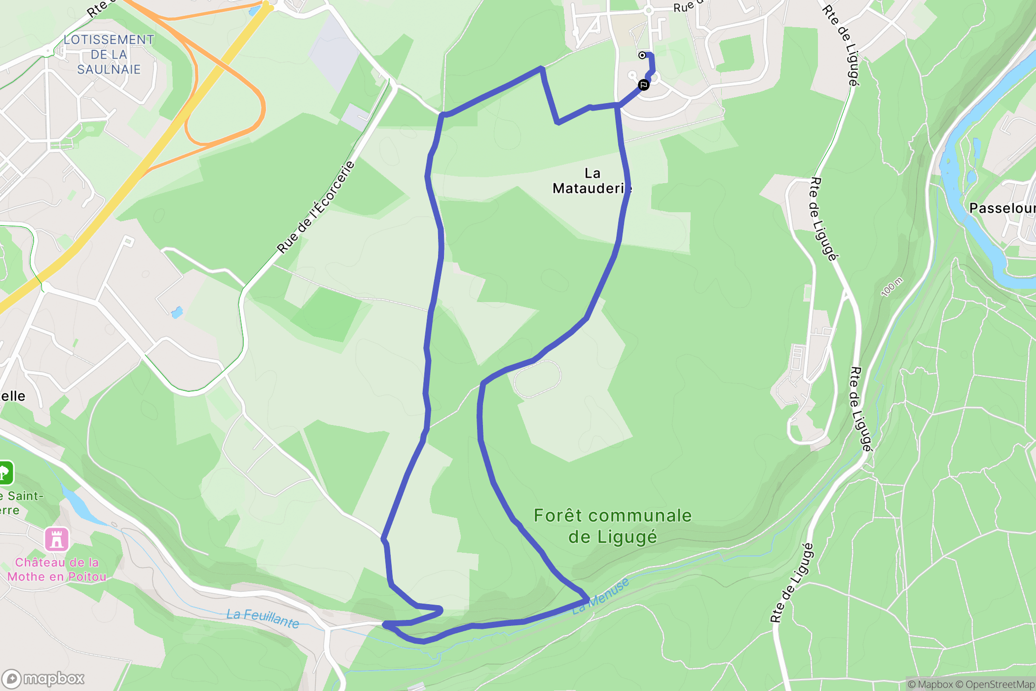 Saint-Benoît : carte du parcours de randonnée - France