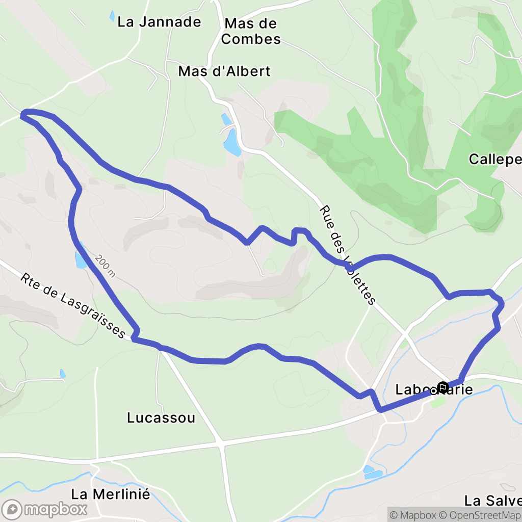 Laboutarie : carte du parcours de randonnée - France