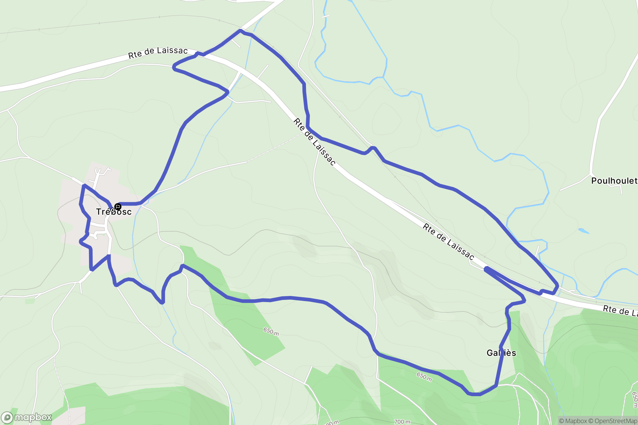 Montrozier : carte du parcours de randonnée - France