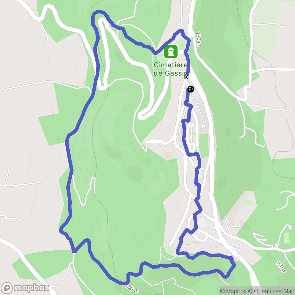 Gassin : carte du parcours de randonnée - France