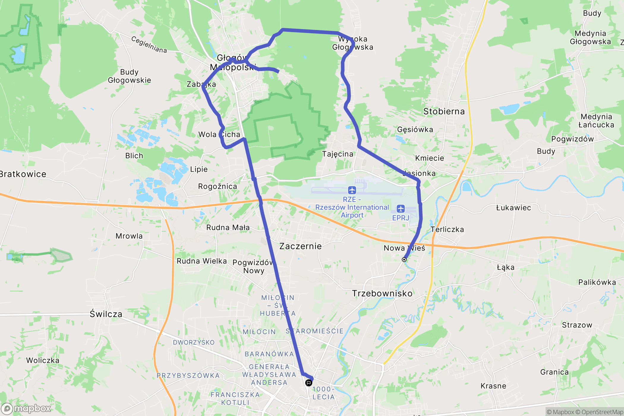 Nowa Wieś: mapa trasy - Poland
