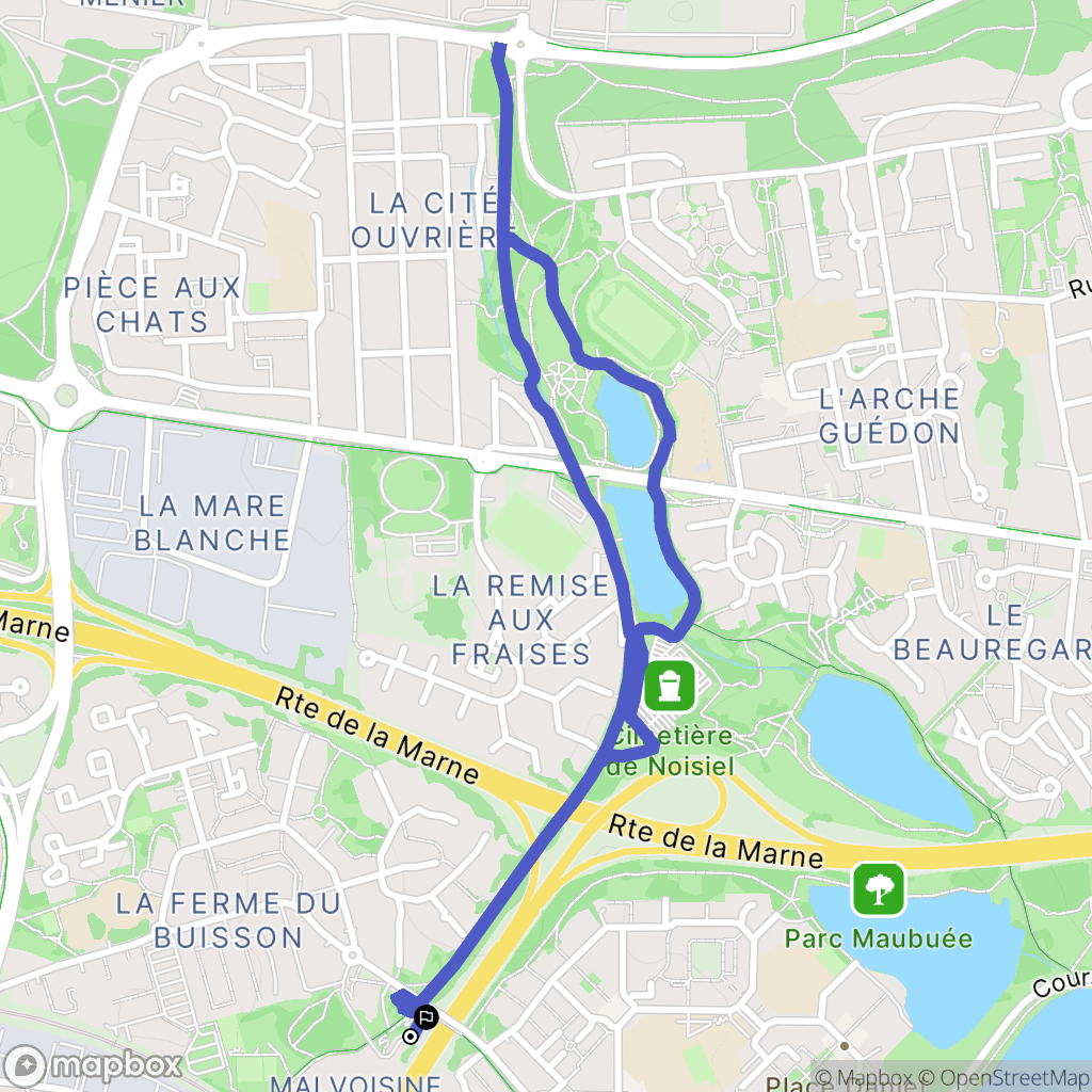 Noisiel : carte du parcours de randonnée - France