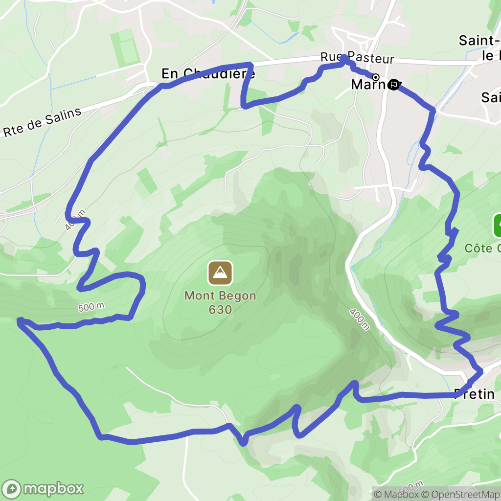 Marnoz : carte du parcours de randonnée - France