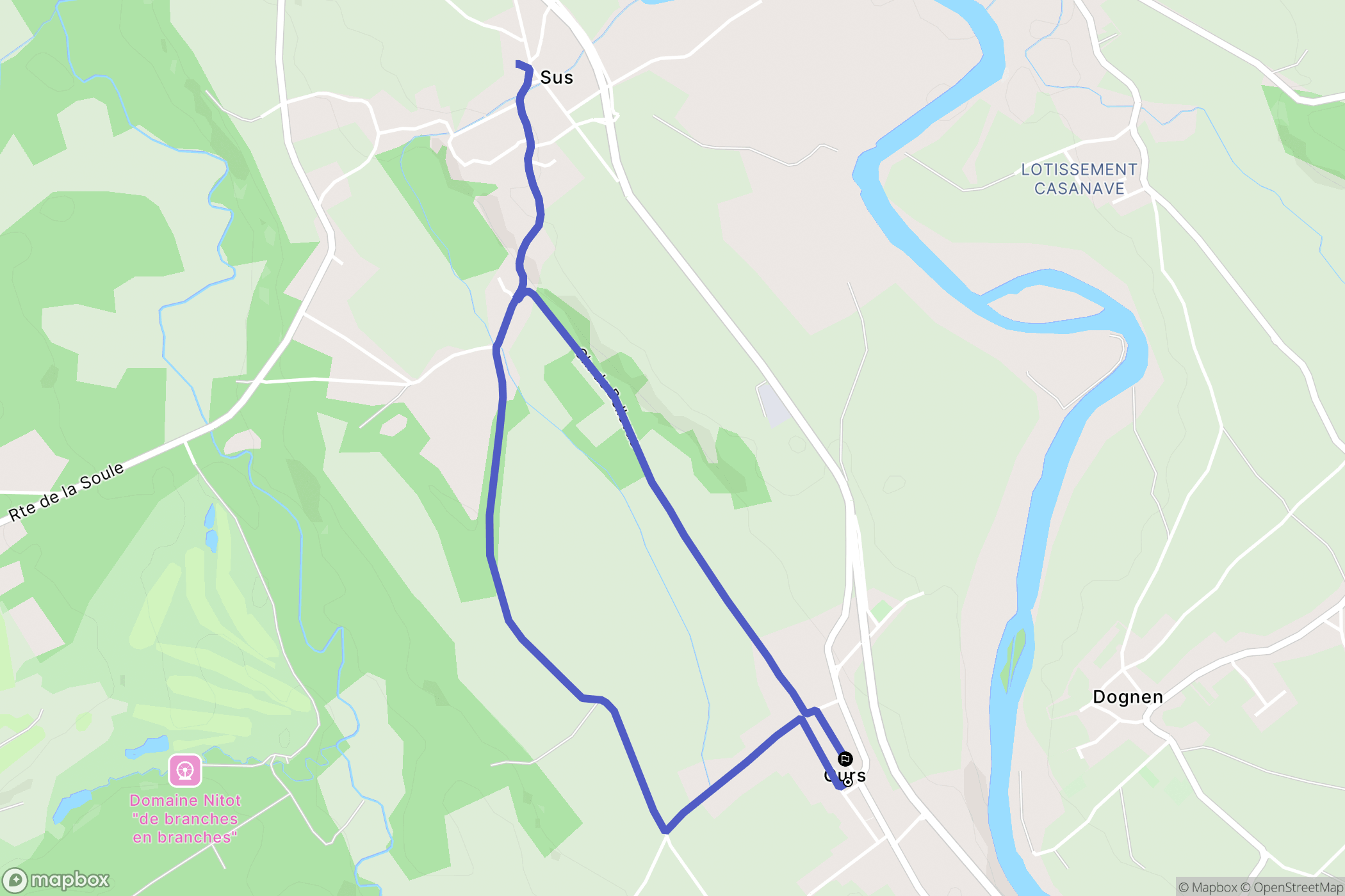 Gurs : carte du parcours de randonnée - France