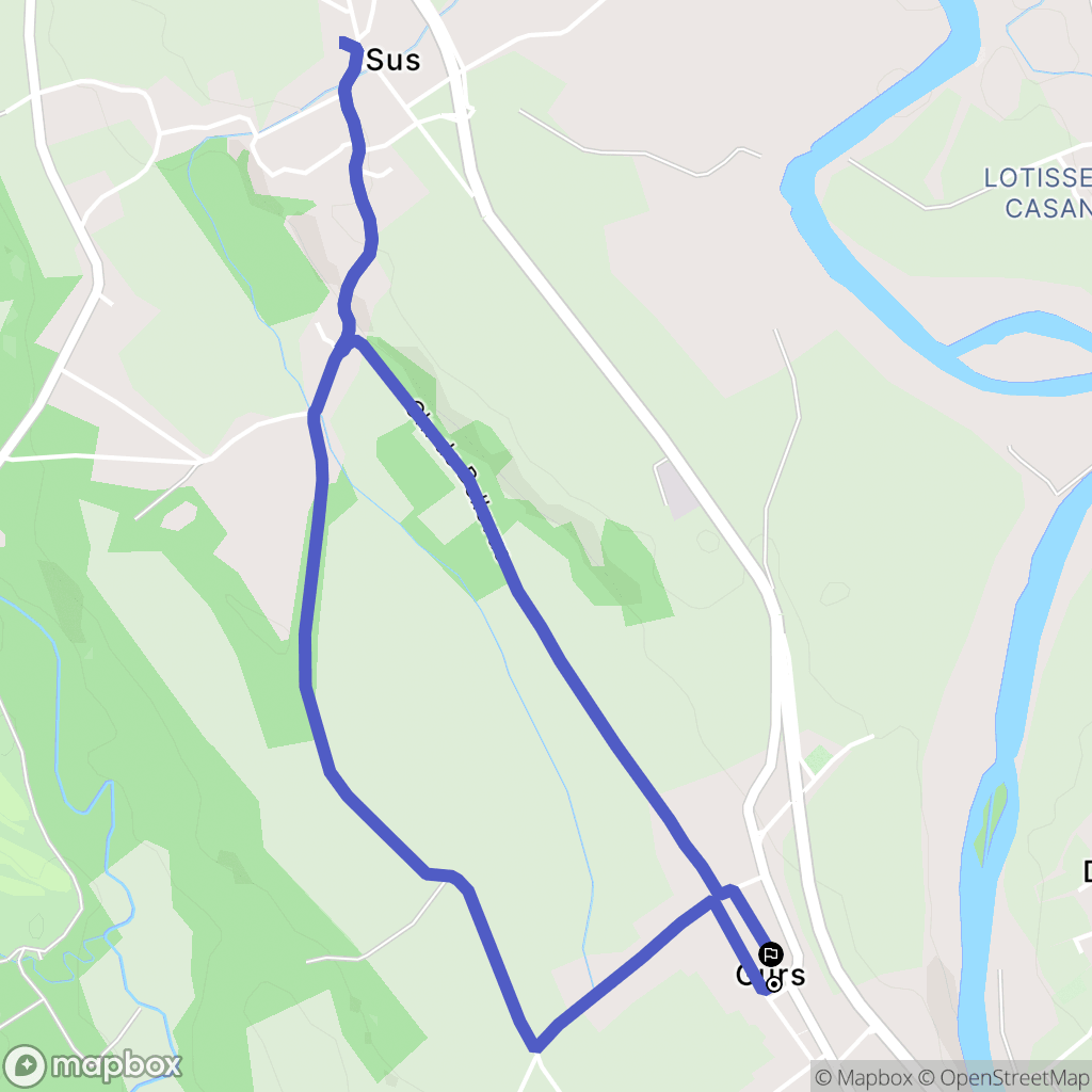 Gurs : carte du parcours de randonnée - France