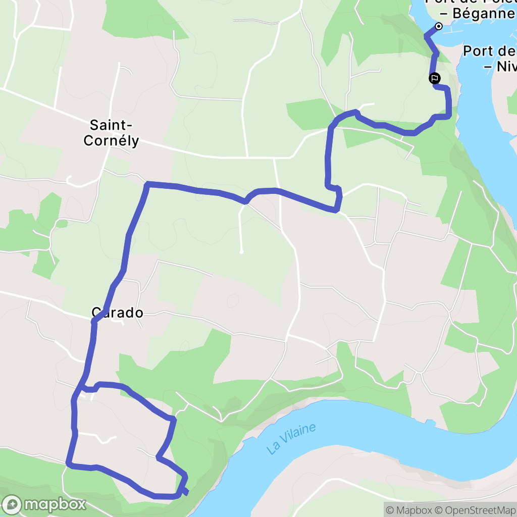 Béganne : carte du parcours de randonnée - France