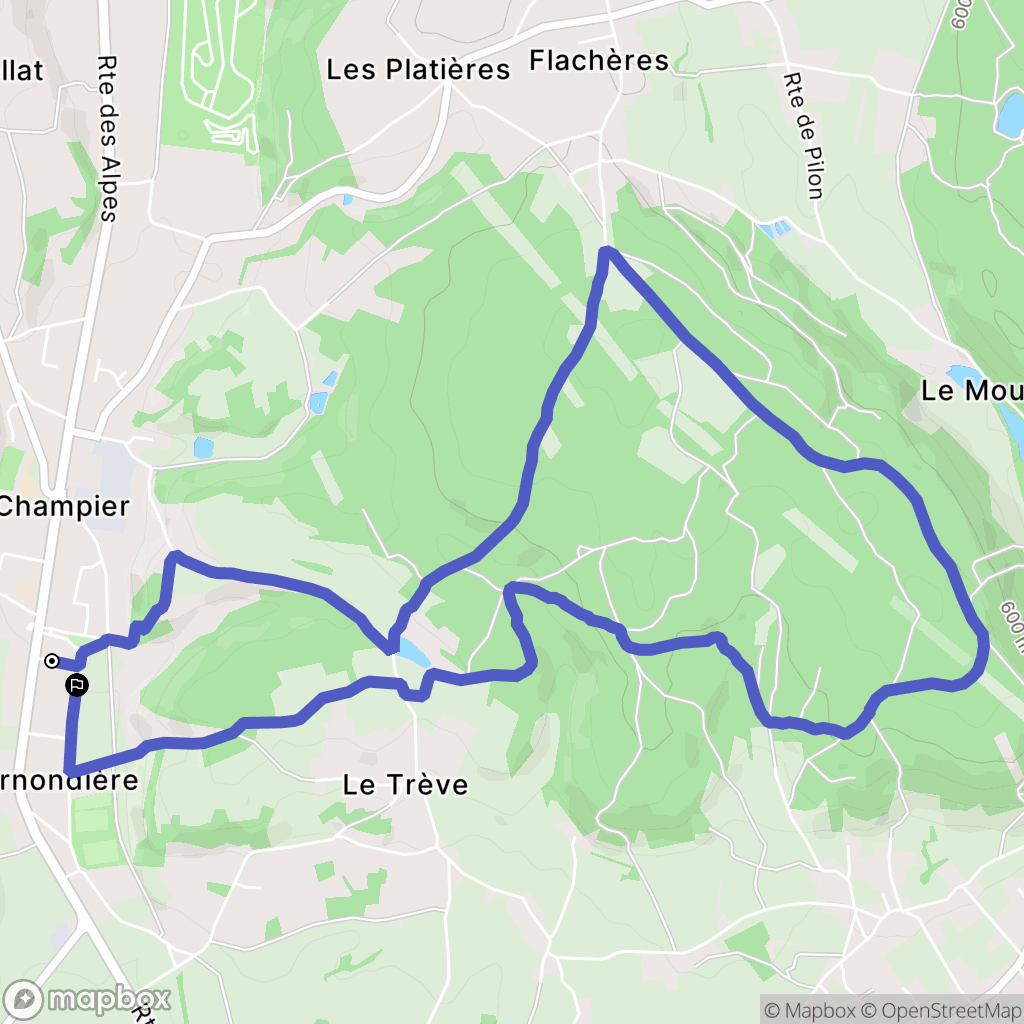 Champier : carte du parcours de randonnée - France