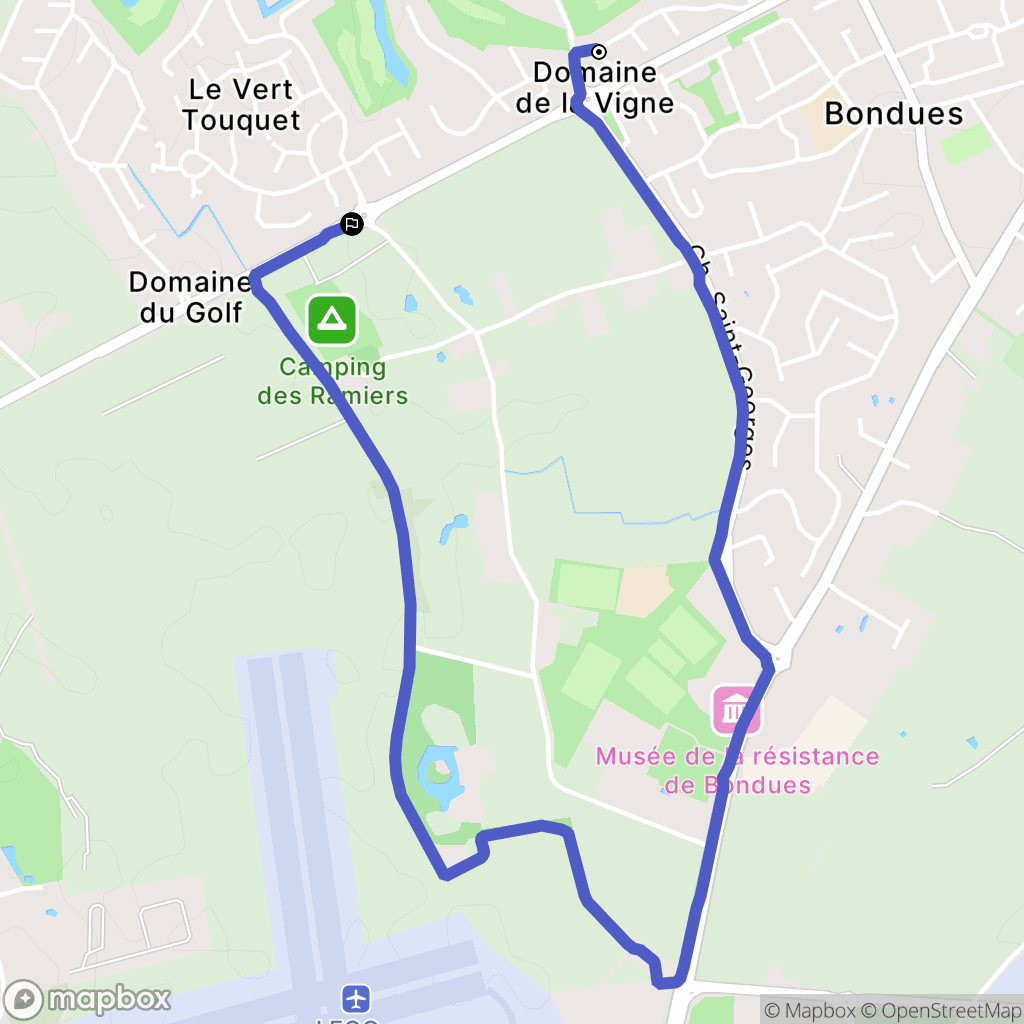 Bondues : carte du parcours de randonnée - France