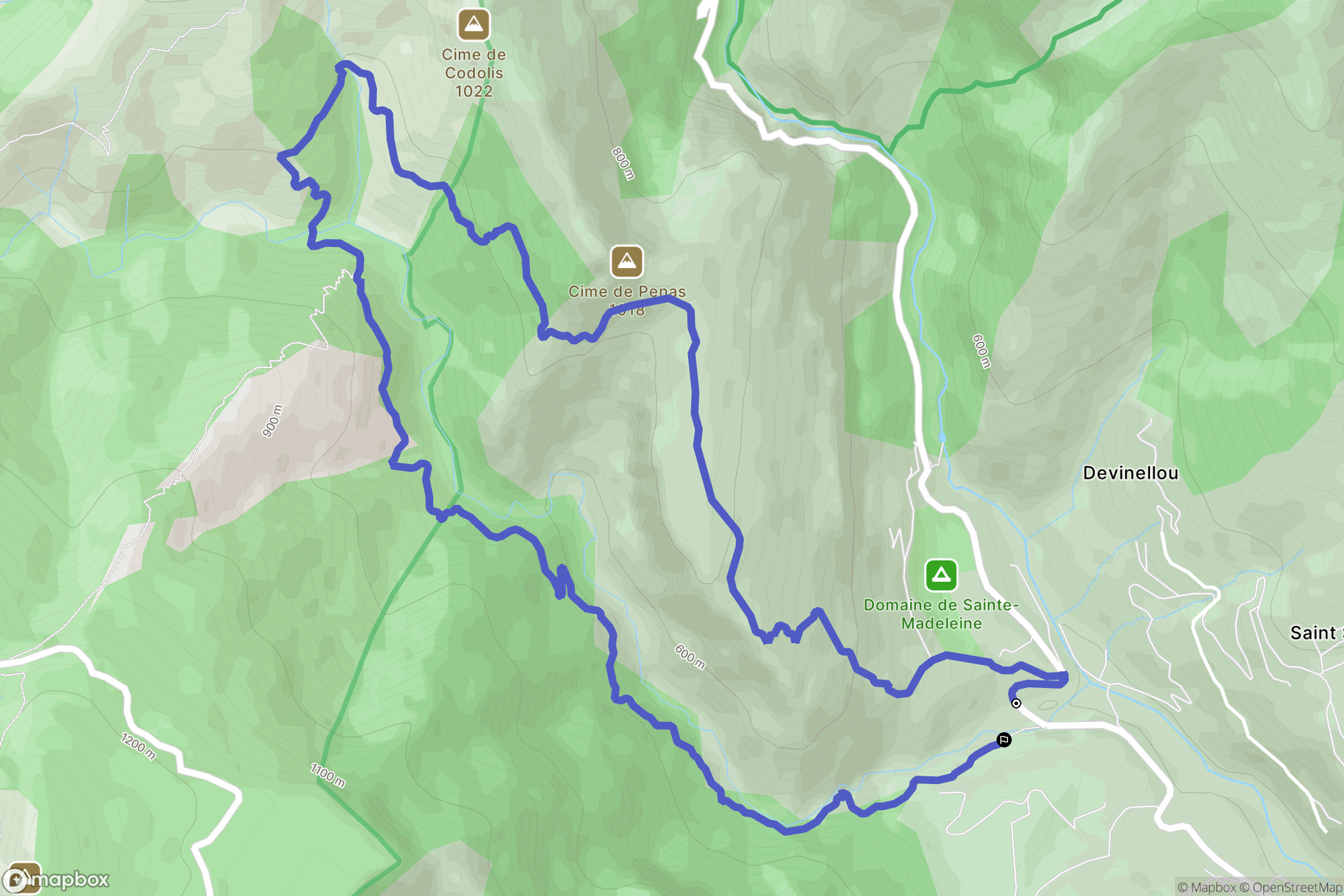 Sospel : carte du parcours de randonnée - France