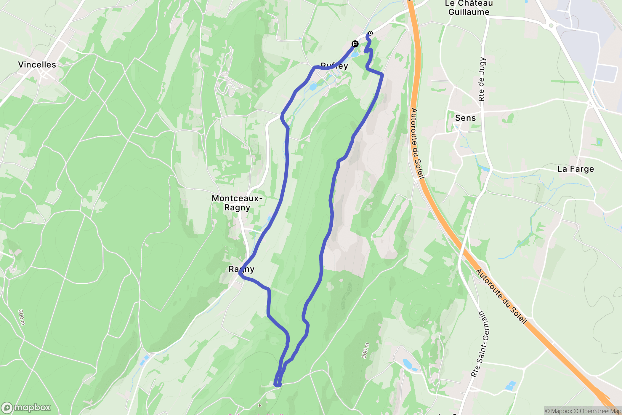 Sennecey-le-Grand : carte du parcours de randonnée - France