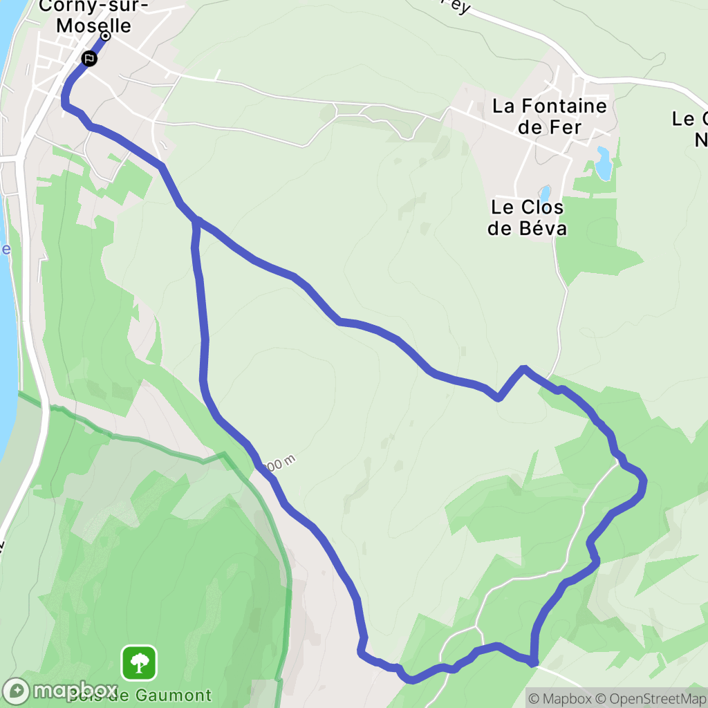 Corny-sur-Moselle : carte du parcours de randonnée - France