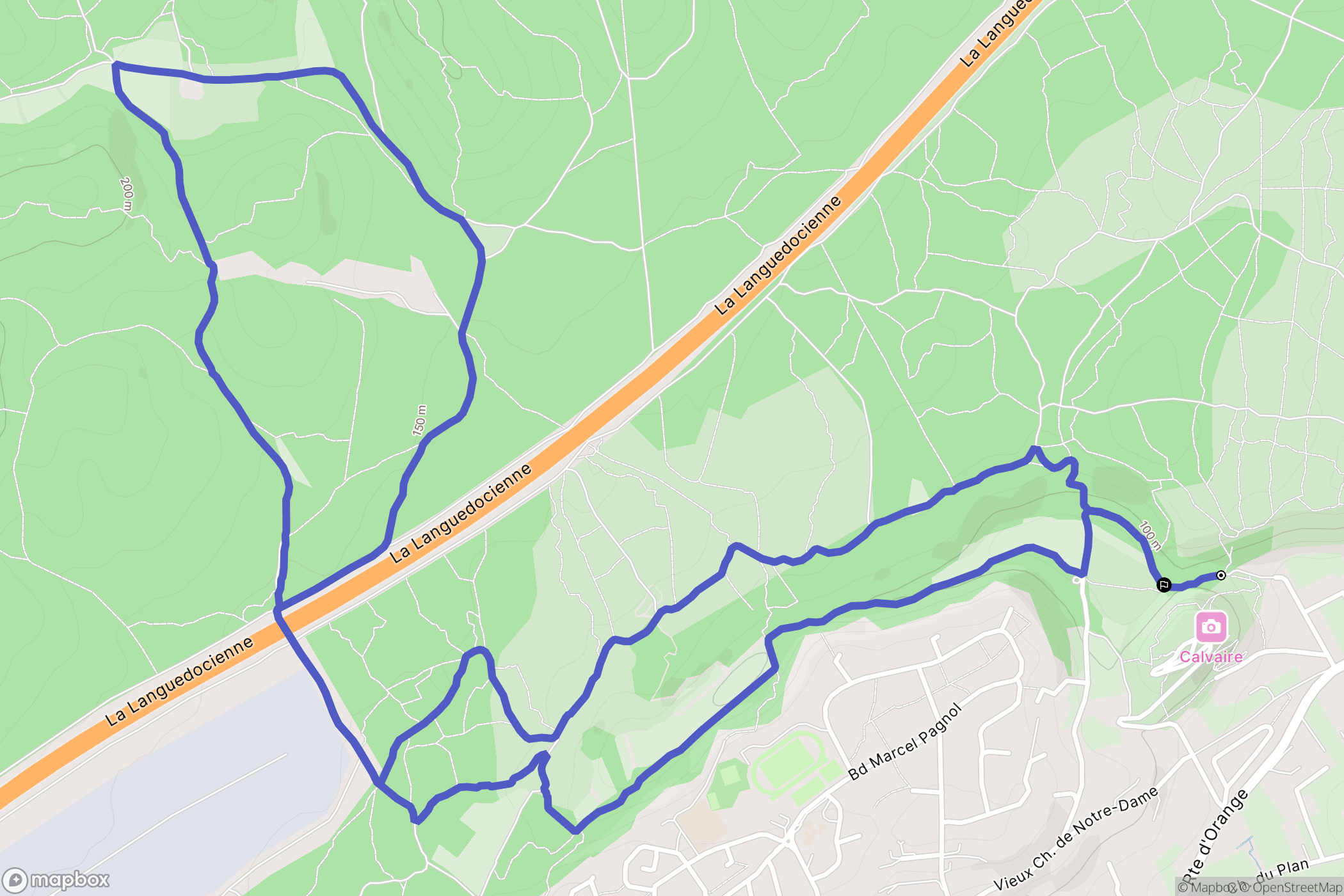 Rochefort-du-Gard : carte du parcours de randonnée - France