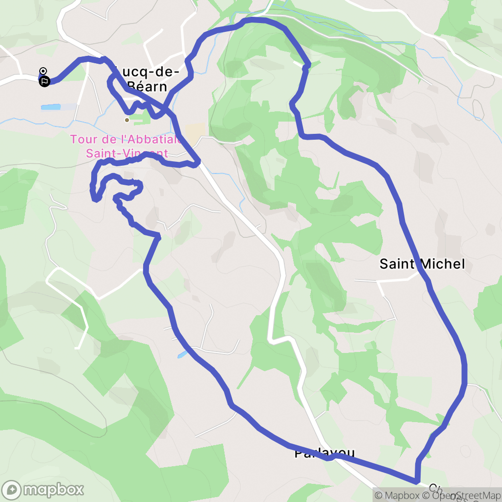 Lucq-de-Béarn : carte du parcours de randonnée - France