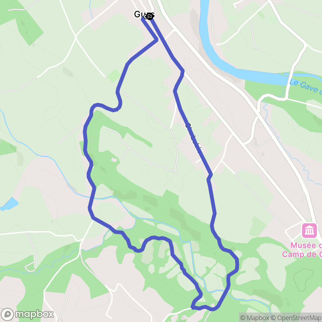 Gurs : carte du parcours de randonnée - France