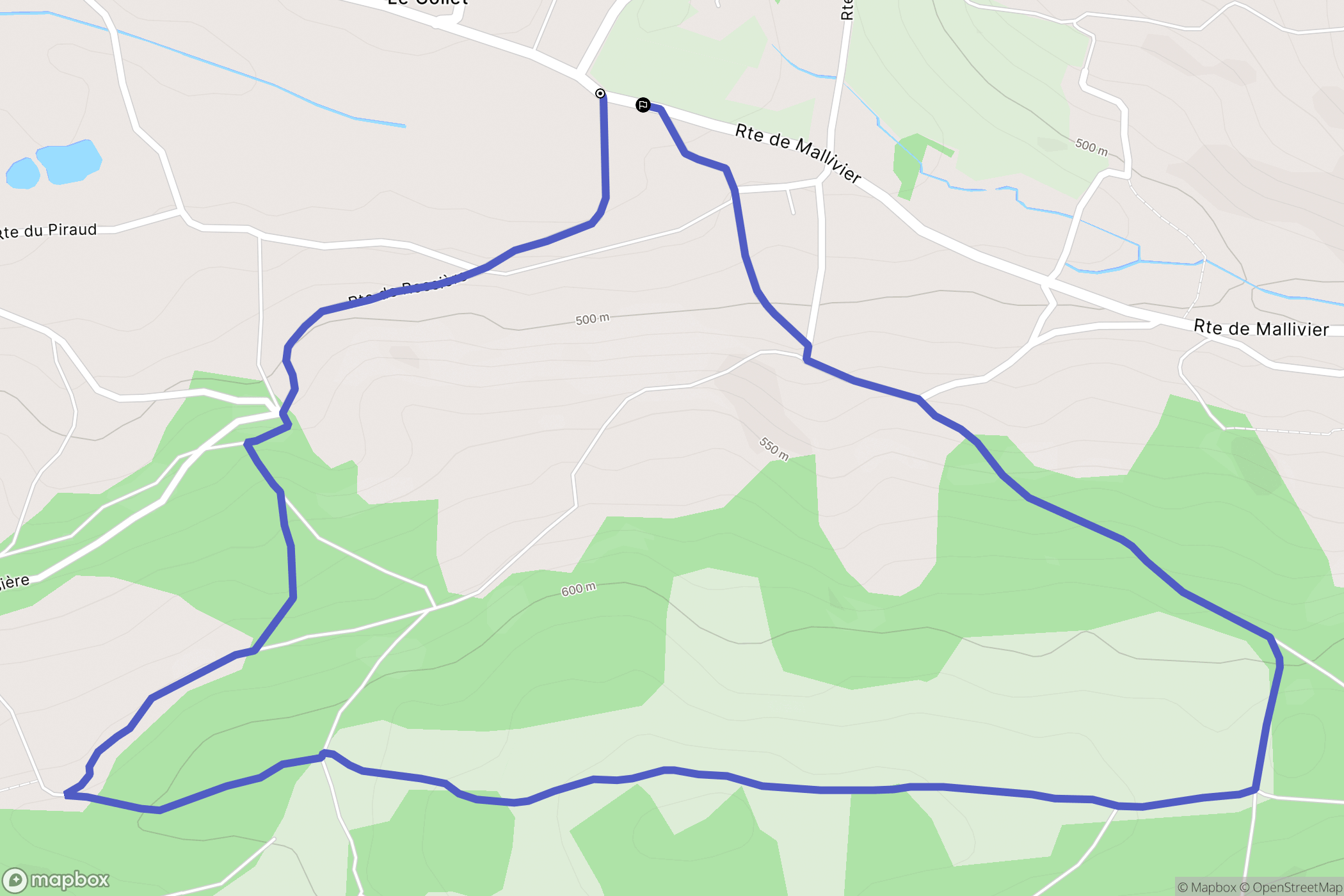Saint-Pierre-de-Bressieux : carte du parcours de randonnée - France