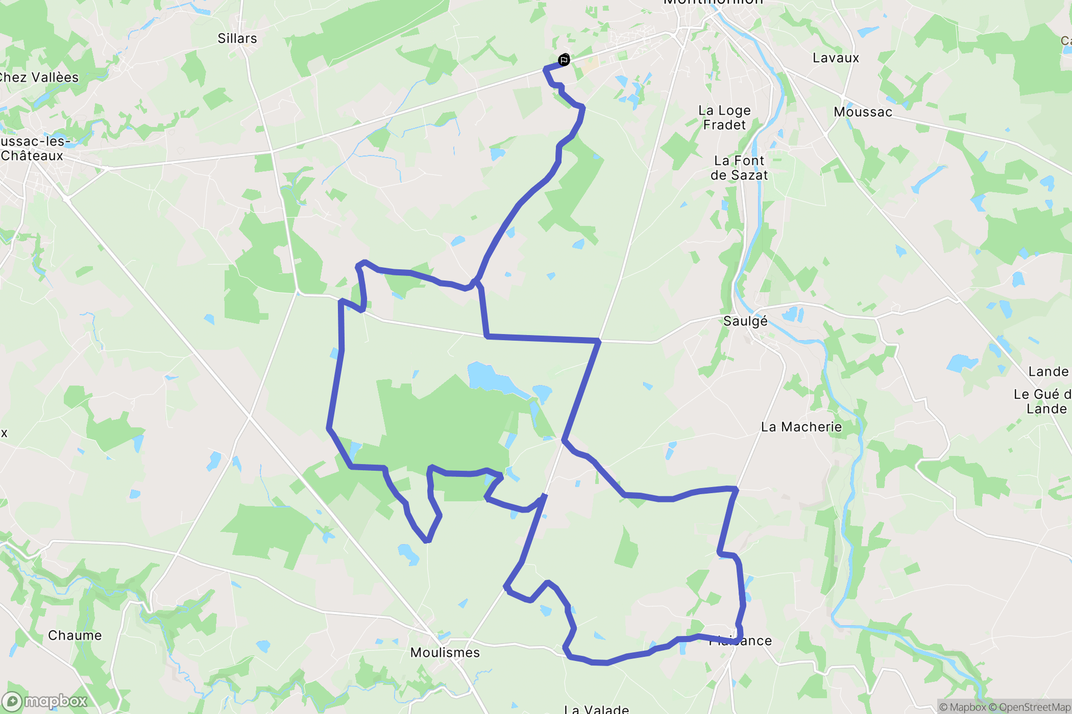 Sillars : carte du parcours de randonnée - France