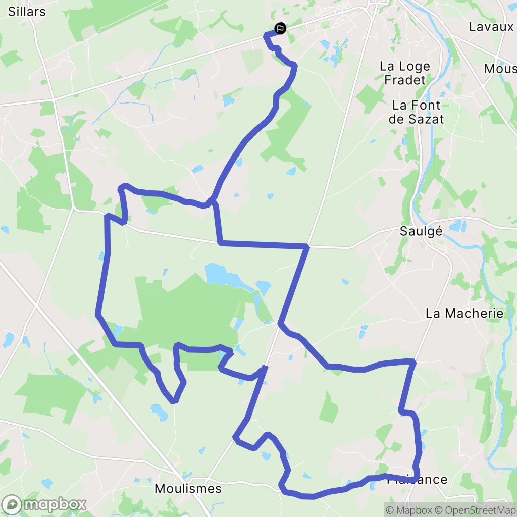 Sillars : carte du parcours de randonnée - France