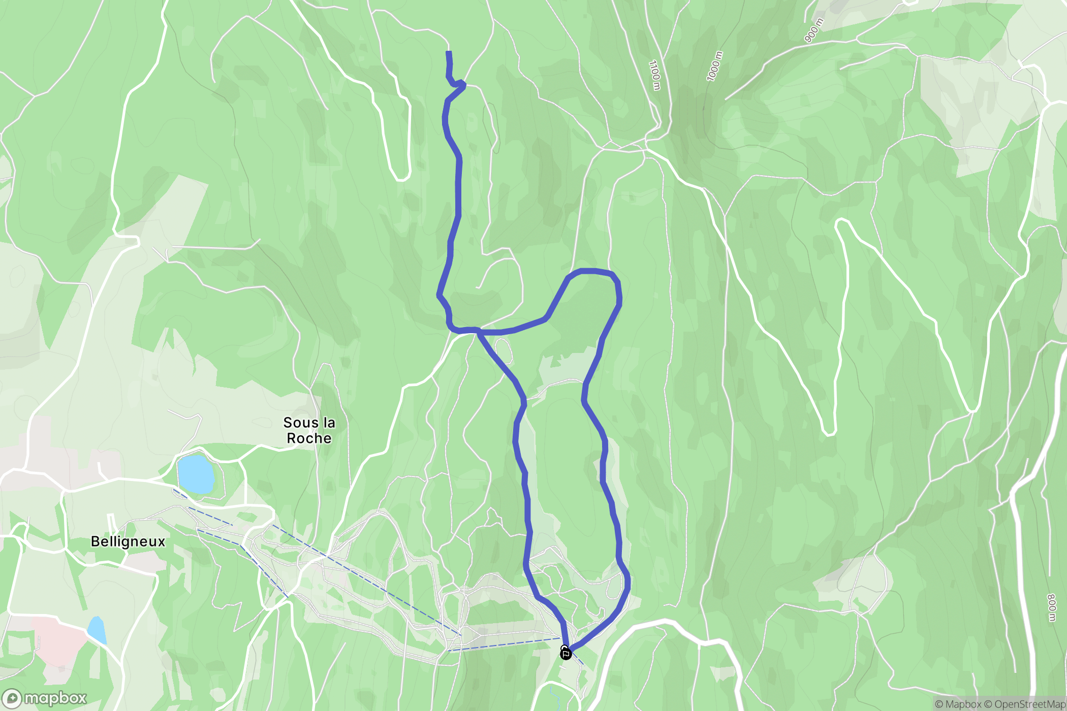 Plateau d'Hauteville : carte du parcours de randonnée - France